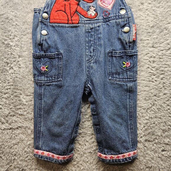 Vintage Girl Clifford Overall Pants Size 12 Months Big Red Dog - Picture 3 of 7